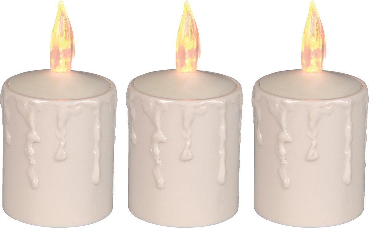 Star Trading LED-kaarsen set van 3 | LED-kaars |LED-kaarsen buiten | Kaarsen decoratie | Decoratieve kaarsen | elektrische kaarsen | Kaarsen LED | LED-kaars buiten | buitenkaars | buitenkaarsen | Kaarsen beige